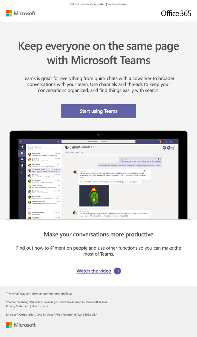 Teams Free Chat Email
