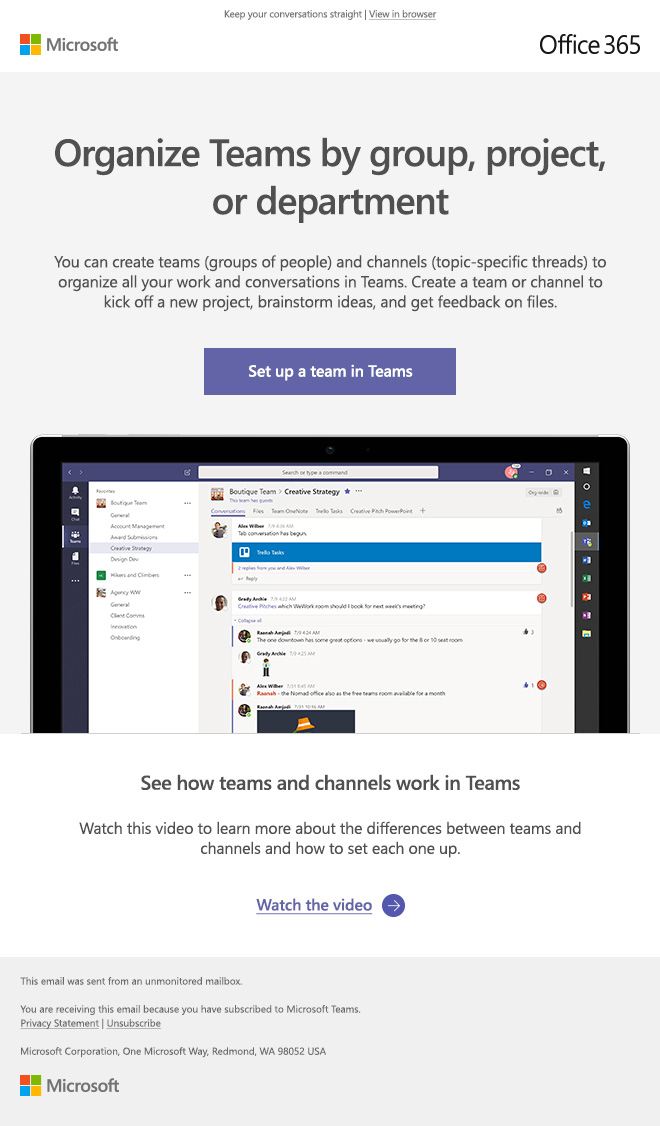 Teams Free Channels Email